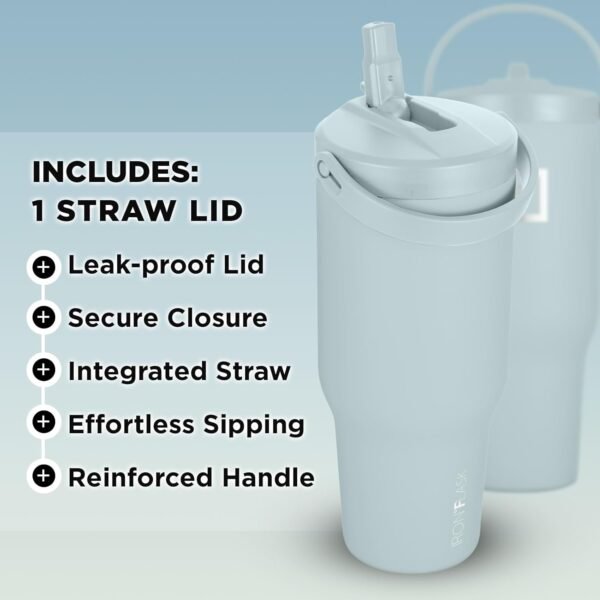 IRON °FLASK Sidekick Insulated Water Tumbler with Straw & Foldable Handle -Stainless Steel Leak-Proof Bottle, Non-Slip Base & Fits Cup Holders for Hot, Cold Drinks - Travel Mug - 30 Oz, Morning Mist - Image 2