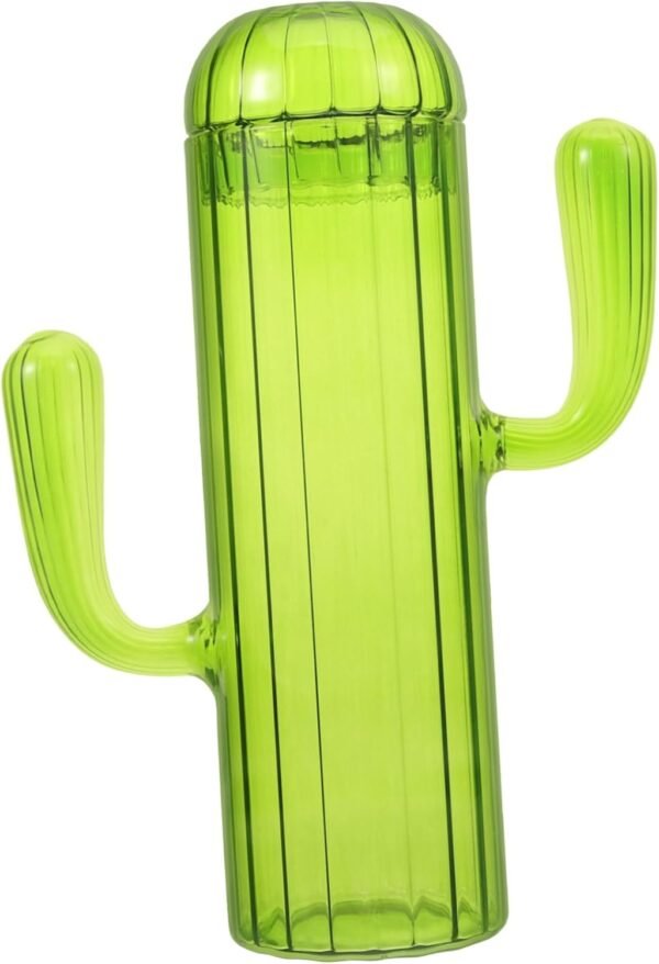 Cactus Storage Jar Artificial Overnight Oats Jar Insulated Food Jar Candlesticks Bread Bin Snack Jars Mason Jars Trinket Unique Sugar Container with Lid Coffee Canister Green Glass - Image 6