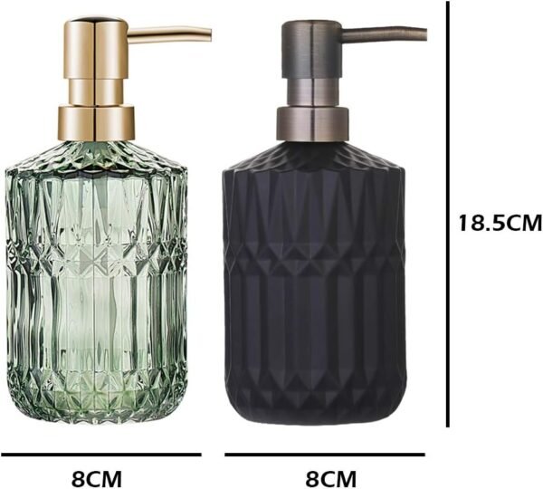 Soap Dispenser with Pump, Refillable Liquid Hand Soap Dish Soap Dispensers for Bathroom Counter, Kitchen Sink (Green) - Image 8