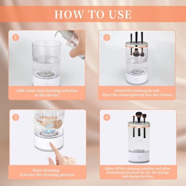 Multi-Functional Electric Makeup Brush Cleaner - Automatic, Energy Saving Makeup Brush Cleaner: Convenient and efficient Makeup Brush Cleaning Solution - Image 6