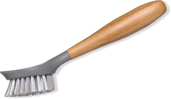 Full Circle Tenacious C Bamboo Dish Brush and Scraper - Kitchen Cleaning Tool Set for Cast Iron Cookware, Dishes, Pots, Sinks - Tough Nylon Bristles, Scrub Brushes with Handle - Image 3