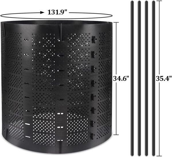 YUEWO 220 Gallon Compost Bin Outdoor Expandable Outdoor Composter for Leaves, Grass, Coffee Grounds, Kitchen Waste, Trees and Dead Shrubs - Image 2