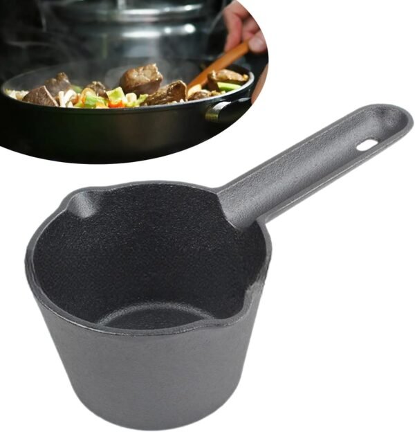 Kitchen Oil Convenient Hot Oil Splashing Pots Extended Handle Frying Pans Iron Cookware Practical Cooking Tool - Image 2