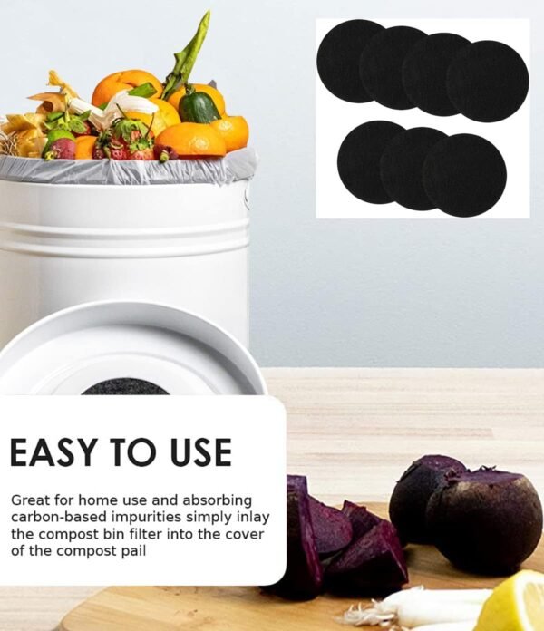 7 Pack Compost Bin Charcoal Filters Round Indoor Kitchen Compost Bucket Activated Charcoal Filters Replacements Sheets (6.7 Inch) - Image 9
