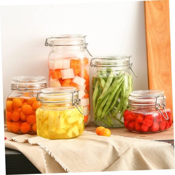 Square Glass Containers Square Container Storage Jars Canister Airtight Bac Jars for Kitchen Storage Bins Sealer Tote Cup Vacuum Clear Tin Pantry Seal Pot Glass Jar Glass Seal Jar - Image 9
