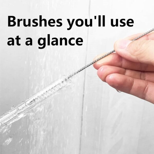 Rotema Straw Cleaning Brush, Everyday Household Straw Cleaner, Stainless Steel Straw Brush, Extra Long Straw Cleaning Brush, Straw Brush for Cleaning Straws(Pack of 10, 12inch) - Image 2