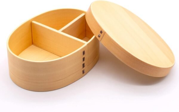 Bentowappa A-9-272274 Wooden Lunch Box, Approx. 7.1 x 5.1 inches (18 x 13 cm), Single Tier, Natural - Image 2