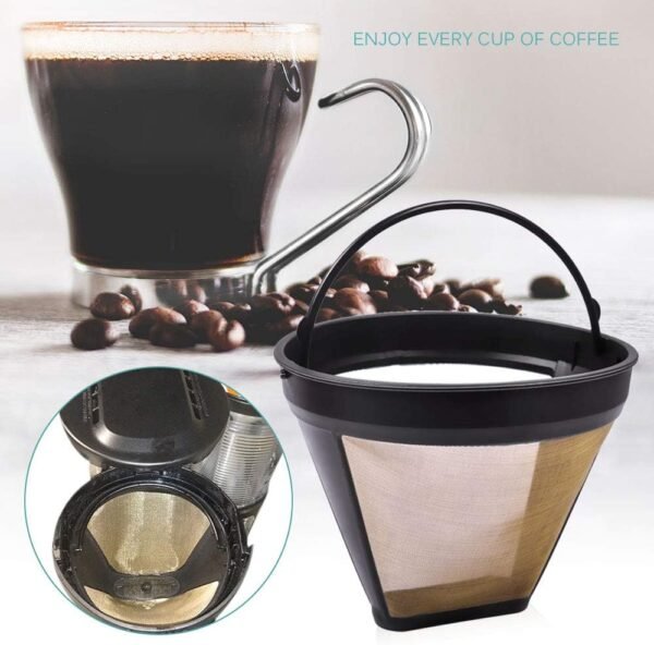 KEEPOW Reusable Coffee Filter Replacement 14 cup Compatible with Cuisinart DCC-3200 DCC-1200 Coffee Maker, Gold Tone Coffee Filter Basket 10 12 14 Cup - Image 9