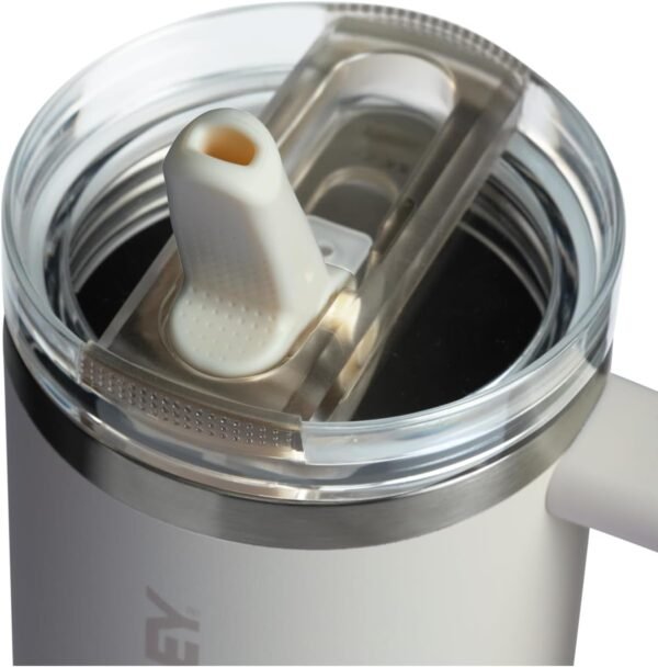 Stanley Quencher ProTour Flip Straw Tumbler with Leakproof Lid 30 oz | Built-In Straw & Handle | Cupholder Compatible for Travel | Insulated Stainless Steel Cup | BPA-Free | Cream Solid - Image 2