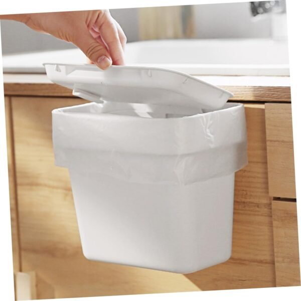 TIDTALEO Kitchen Trash Can Storage Hanging Basket Airtight Countertop Compost Bin Kitchen Simple Kitchen Garbage Bin Kitchen Compost Bin Trash Can for Bathroom Rv Trash Can Pp White - Image 8