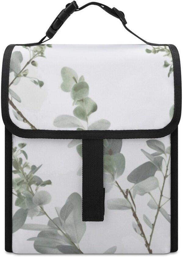 Lunch Bag for Men Women Insulated Lunch Box White Natural Greenery Twig Lunchbox Lunch Tote Bag for Work Lunch Bag with Side Pockets - Image 7