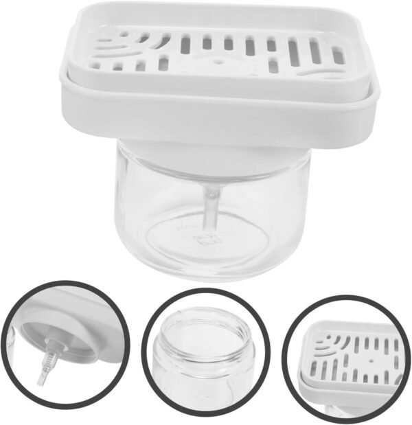 DOITOOL 4pcs Presser Liquid Double Dishwashing Sink Strainer Soap Foam Dispenser Faucet Simple Dispensers Drainers for Kitchen Sink Dish Soap Dispenser Sponge Human Soda Glass - Image 8