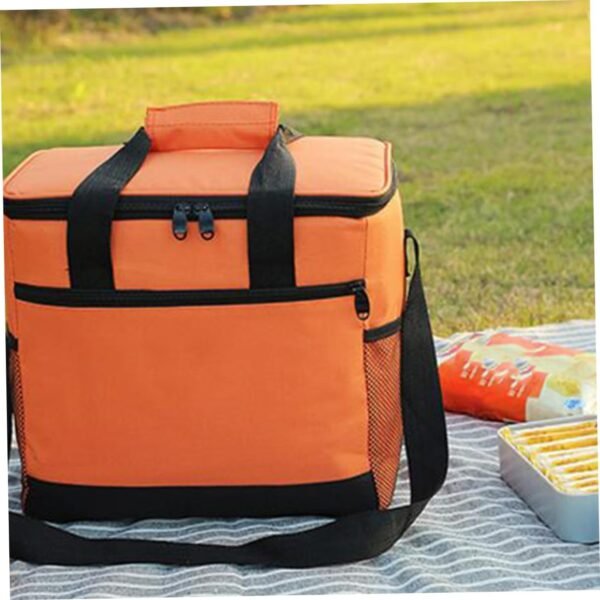 Food Storage Bag Cooler Lunch Heatable Hot Cooling Chiller Bag Tote Bag Reusable Shopping Bags Breastmilk Freezable Women Thermal Insulated Bags for Food Picnic Tote Orange - Image 7