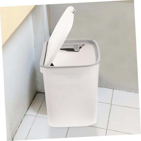 Alipis 1pc Trash Can with Lid Collapsible Compost Bin Filters Charcoal Rv Garbage Can for Trailer Kitchen Clear Hanging Trash Bin with Lid Recycle Bin Hanging Garbage Sensor Plastic White - Image 6