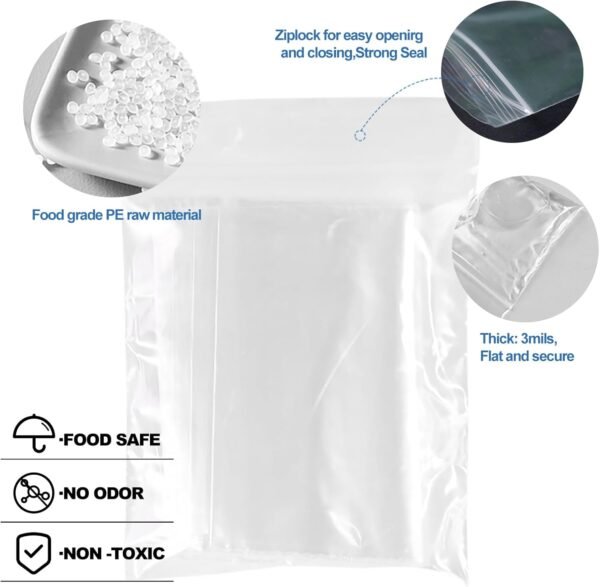 Jewelry Bags Small Zipper Seal Bags Plastic Poly Candy mini Bags,200Pcs 2"X3" Reusable Clear Bags For Small Business Storage Packaging Top Lock Bags - Image 3