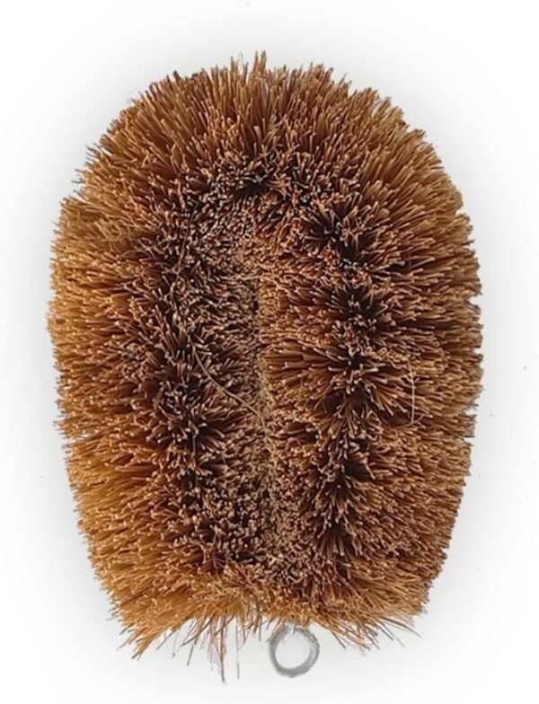 Coconut Fiber tawashi Brushes, Vegetable Brush, Potato Scrubber, Natural Cleaning Brushes for Household use, Ideal for Fruits, Veggies and Household use. Pack of 1, Brown, 4 x 3 x 1