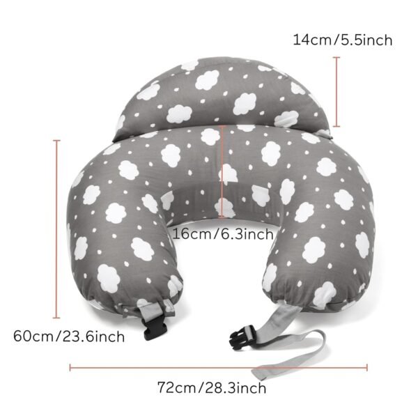 Momcozy Nursing Pillow for Breastfeeding, Original Plus Size Breastfeeding Pillows for More Support for Mom and Baby, with Adjustable Waist Strap and Removable Cotton Cover, Grey - Image 8