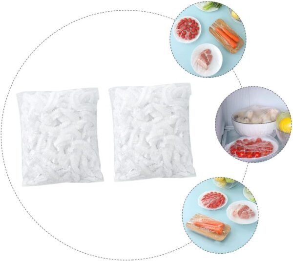 200pcs Disposable Stretchable Food Wraps Reusable Bowl Covers Stretchable Food Covers Kitchen Seal Cap Elastic Bowl Covers Food Net Table Food Cover Plate Cover Plastic - Image 6