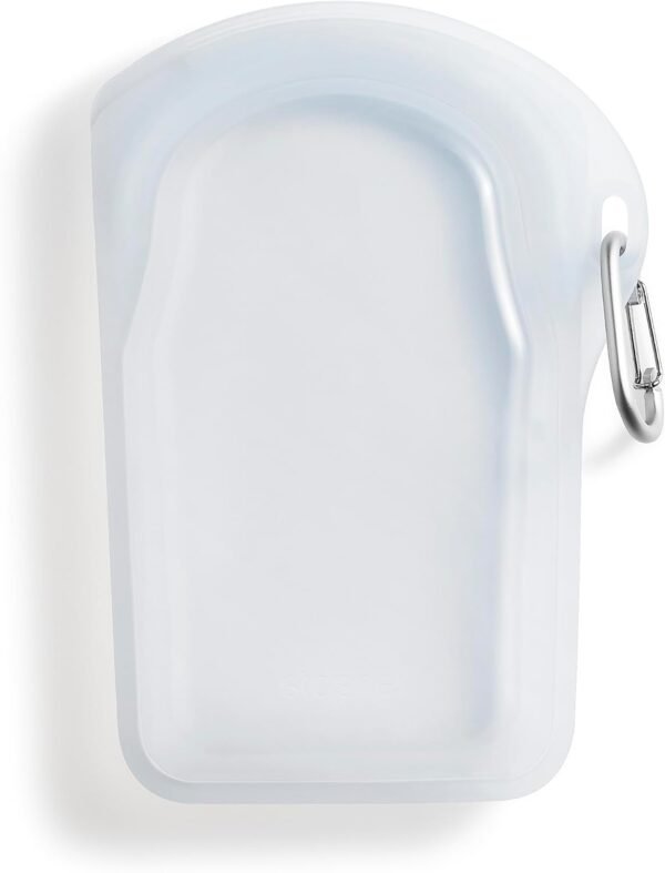 Stasher Platinum Silicone Food Grade Reusable Storage Bag, Clear (Go Bag) | Reduce Single-Use Plastic | Cook, Store, Sous Vide, or Freeze | Leakproof, Dishwasher-Safe, Eco-friendly | 18 Oz