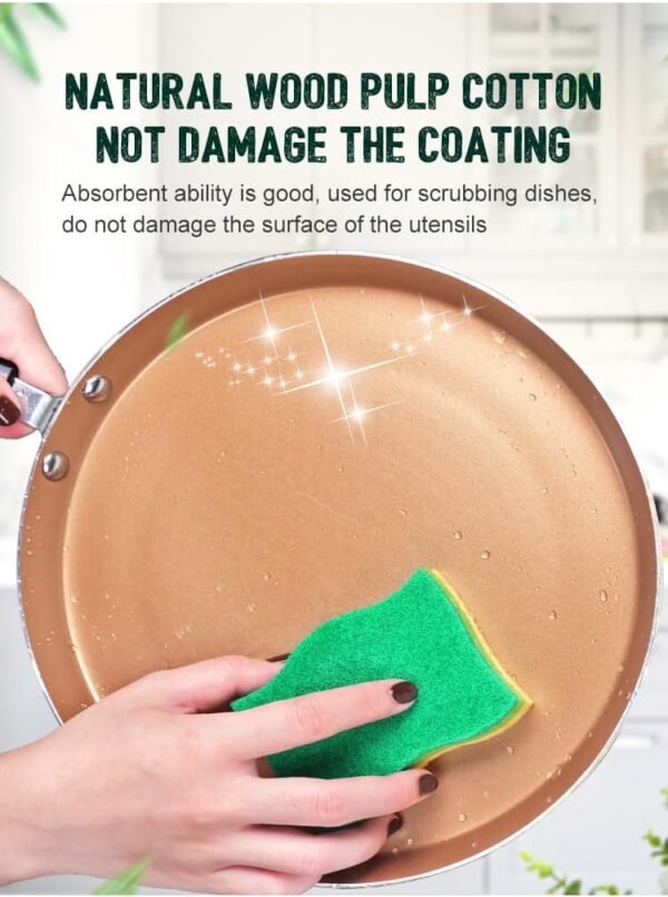 Graham & Ash Co All Natural Extra Thick Kitchen Sponge - Biodegradable Compostable Cellulose and Sisal Scrubber - Pack of 10 Eco Friendly S-Shape Sponges for Comfort Sponge Non-Scratch Scrubbing Pad - Image 3