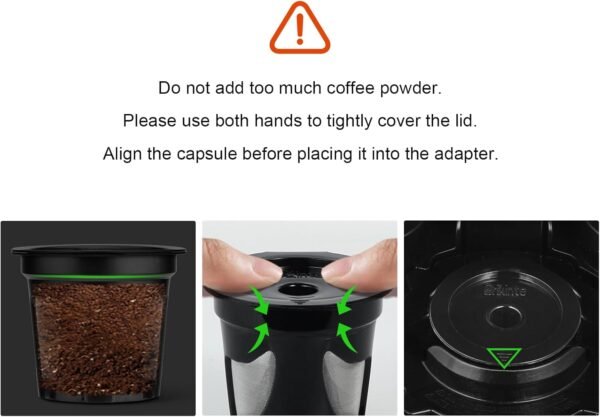 3 Pack Reusable Coffee Pod for Ninja Coffee Maker, 3 Pack Reusable K Cup Refillable Pods Coffee Filter for Ninja CFP101 & Ninja PB051 Coffee Maker - Image 4