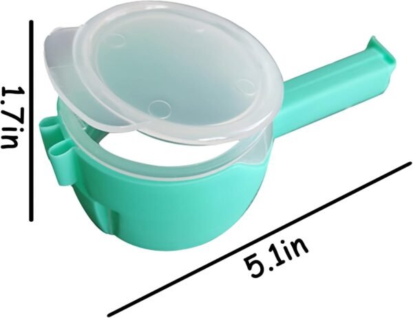 4PCS Bag Clip with Pour Spout Bag Clip with Dump Port Snack Chip Bag Plastic Cap Food Clips Reusable Plastic Cap Sealer Clips - Image 2
