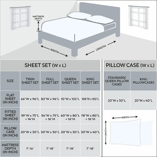 Organic 100% Cotton Light Ivory Full Size Bed Sheets, Percale Weave Cotton Sheet Set for Full Size Bed, Crisp, Cooling & Breathable Bed Sheets, Fits Mattress Upto 16" Deep Pocket - Image 6