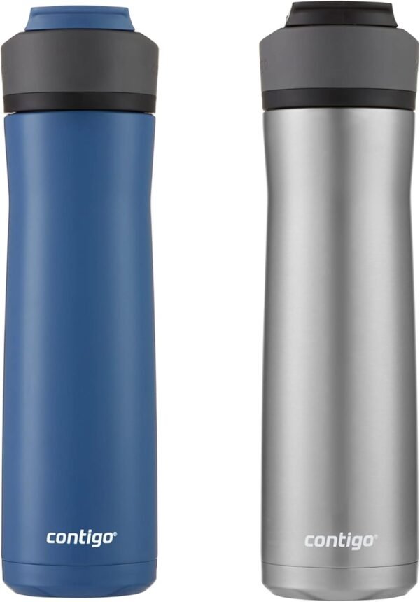 Contigo 24oz Leakproof Stainless Steel Water Bottle with Straw & Handle, Dual Insulated for Cold & Hot Drinks -(Pack of 2) - Image 4