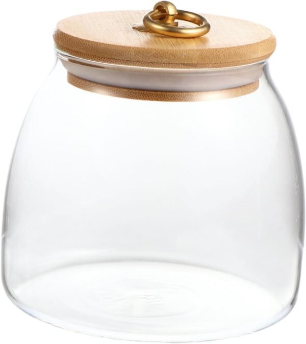 Luxshiny 1pc Glass Storage Jar Container with Lid Cookie Jars for Kitchen Counter Dry Nuts Sealing Jar Airtight Storage Canister Jars with Airtight Lids Snack Sealed Canisters Dry Food Wood