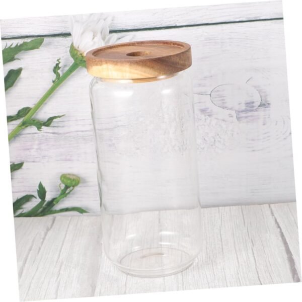 Grain Container Basket Bar Bell Jar Clear Candy Containers Mason Jar Lids Cereal Keeper Can Storage Jars with Clamp Lids Containers with Lids Containers for Food Candy Jar - Image 2