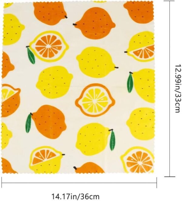 Sandwich Wrap Paper 3Pcs Beeswax Food Wrap Lemon Pattern -Friendly Reusable Food Wrappers Food Preservation Cloths Wrap Alternative for Food Storage Triturador De - Image 7