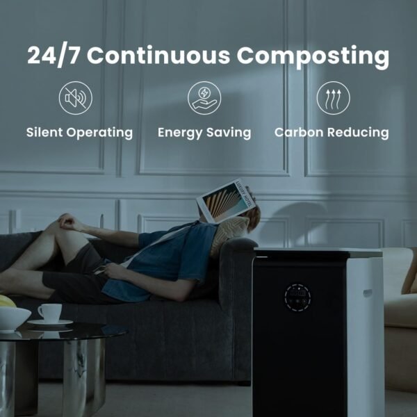 GEME World First Bio Smart 19L Electric Composter for Kitchen, Filter No Need to Change, Not Dehydration Tec, Add Waste Anytime Compost Machine, Electric Compost Bin Kitchen, Food Cycler Real Compost - Image 7