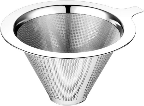 Upgraded Pour Over Coffee Filter, Coffee Dripper, Paperless Mess Stainless Steel Coffee Filter, Maker One to Two Cup Coffee, Keeping Nature Coffee Flavour, Easy to Use and Clean (1-2Cups)
