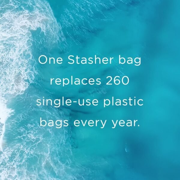 Stasher Platinum Silicone Food Grade Reusable Storage Bag, Clear (Bundle 7-Pack) | Reduce Single-Use Plastic | Cook, Store, Sous Vide, or Freeze | Leakproof, Dishwasher-Safe, Eco-friendly - Image 6