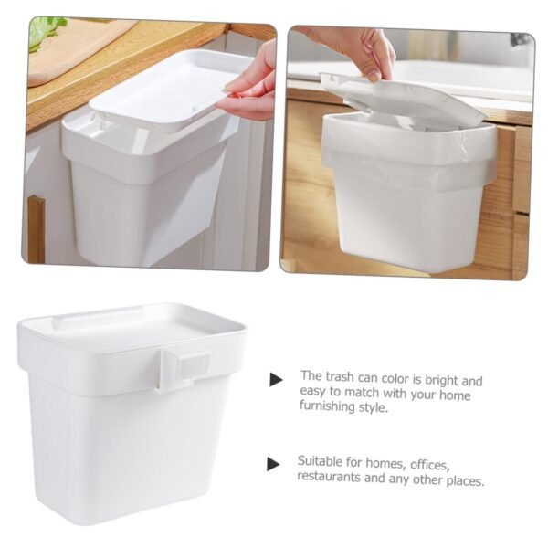 TIDTALEO Kitchen Trash Can Storage Hanging Basket Airtight Countertop Compost Bin Kitchen Simple Kitchen Garbage Bin Kitchen Compost Bin Trash Can for Bathroom Rv Trash Can Pp White - Image 6
