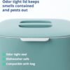 BLUE GINKGO Kitchen Compost Bin - 0.69 GAL / 2.6L Easy Clean Food Waste Bin for Kitchen | Countertop Compost Bin Kitchen Food Scrap Pail Bucket (Made in Korea) - Green - Image 4