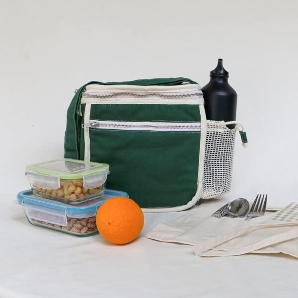 Organic Cotton Insulated Lunch Bag - Natural - Image 4
