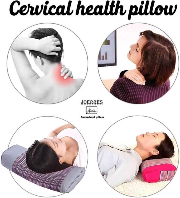 JOERRES Buckwheat Pillow 100% Organic Coarse Cloth Package. The Pillowcase Has Massaging Effect.Improve Sleep Quality. (Red) - Image 7