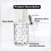 2 Pack 12 Oz Glass Soap Dispenser with Stainless Steel Pump, Refillable Liquid Hand Soap Dispenser for Bathroom, Vanity Countertop,for Kitchen, Laundry Room, Home Decor Accessories (Silver) - Image 2