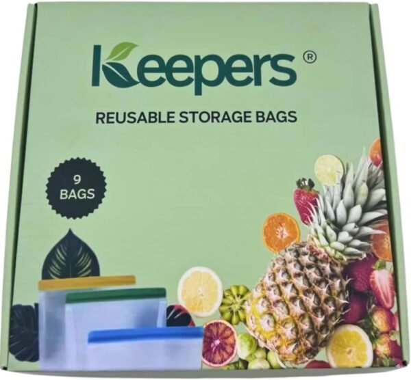 Keepers Reusable Food Storage Bags - BPA-Free, Leakproof, Freezer & Dishwasher Safe - Eco-Friendly Sandwich, Snack & Meal Prep Bags for Kitchen & Travel (Set of 9) - Image 6