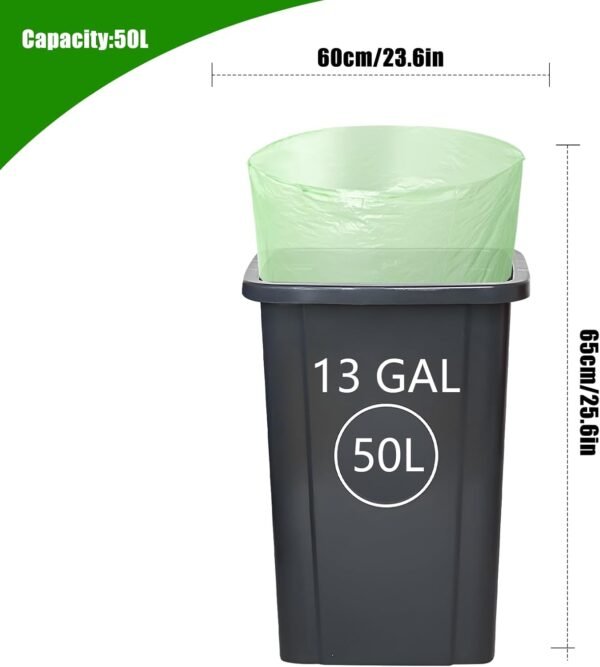 Garbage Bags, 100 Count 13 Gallon Trash Bags 1.18Mils Tall KitchenTrash Bags Heavy Duty Trash Bags Kitchen Garbage Bags for Kitchen Office Bedroom Bathroom Trash Can Liners - Image 2