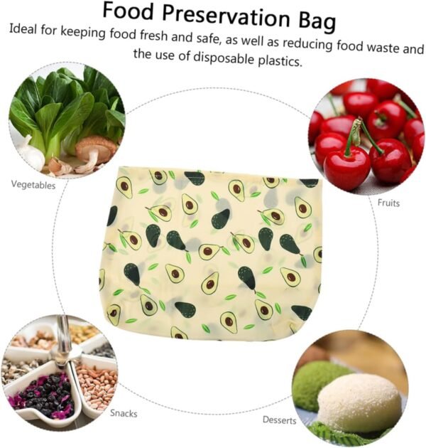 SOLUSTRE 2pcs Beeswax Reusable Storage Bag for Food New Home Essentials Reusable Food Kid Food Fruit Fresh Bag Food Storage Bag Wrapping Paper Child Cotton Cloth Washable - Image 2