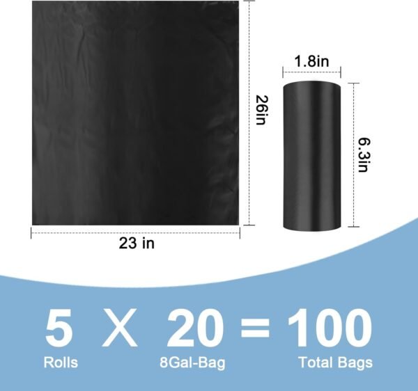 Portable Toilet Bags, 100 Count, For 5-8 Gallon Bucket, Thick Compostable Trash Bags,Gallon Bucket Liners, Camping Toilet Bags for Car Travel Outdoor, Long Trips, Boating. Emergency toilet bag for car - Image 4