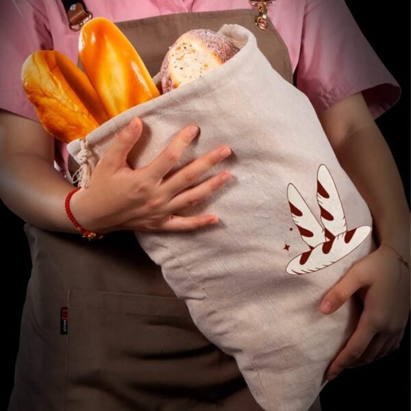 6Pcs Linen Storage Bags with Drawstrings, Reusable Food Storage Bread Bags, Multipurpose Natural Potato Onion Vegetable Storage Bags, Washable Cloth Bags for Kitchen 11.8 x 15.7 inch & 6 x 26 inch - Image 3