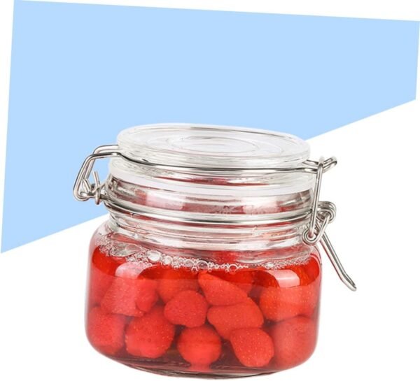 MAGICLULU Glass Storage Jars Cup Sealing Containers Tin Condiment Clear Tote Airtight Sealer Vacuum Machine Canister Stainless Bins Pantry Lids Sealed Jar Jars for Kitchen Storage Seal Pot - Image 5