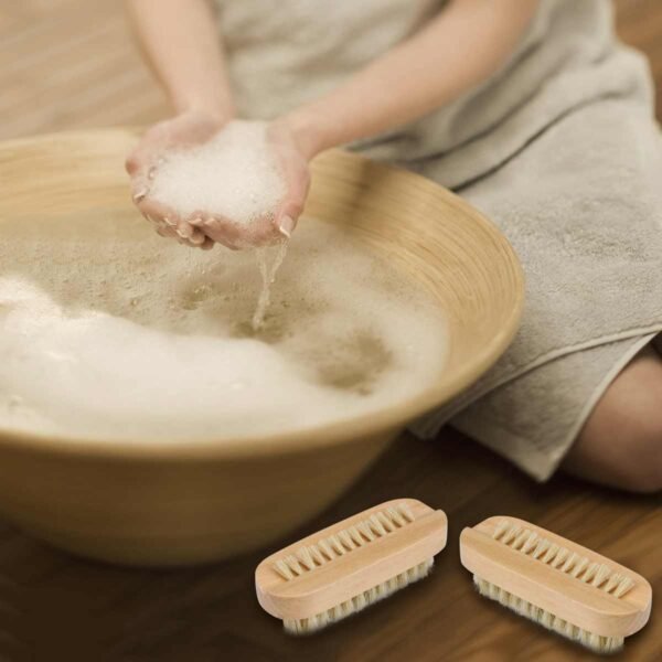 Tbestmax Cleaning Nail Fingernail Brush Wood 2 Side for Manicure Pedicure Women Kids 4 Pack - Image 7