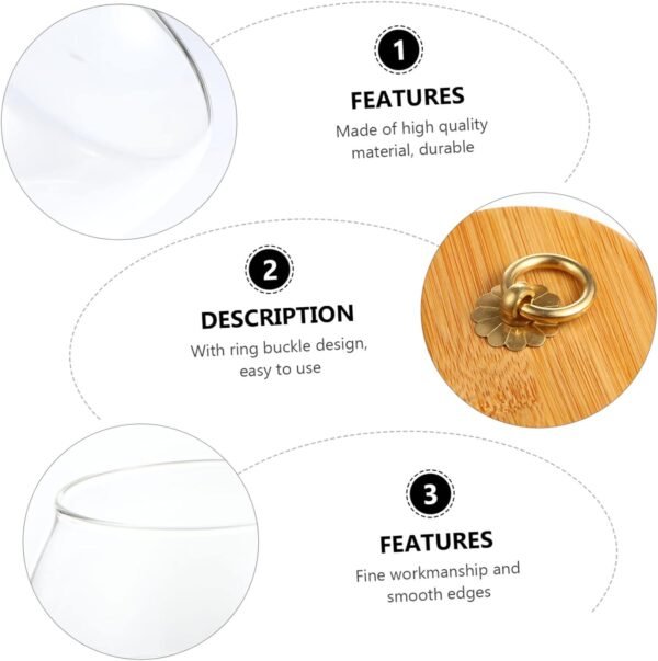 Luxshiny 1pc Glass Storage Jar Container with Lid Cookie Jars for Kitchen Counter Dry Nuts Sealing Jar Airtight Storage Canister Jars with Airtight Lids Snack Sealed Canisters Dry Food Wood - Image 9