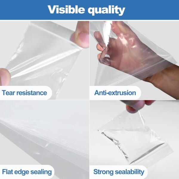 Jewelry Bags Small Zipper Seal Bags Plastic Poly Candy mini Bags,200Pcs 2"X3" Reusable Clear Bags For Small Business Storage Packaging Top Lock Bags - Image 4