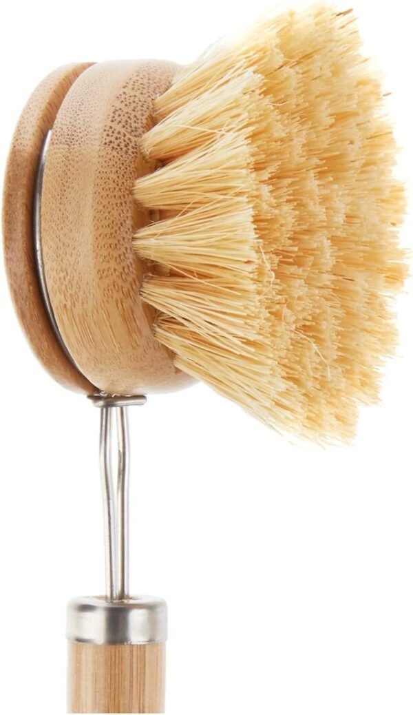 Tieralia 5-Piece Eco-Friendly Bamboo Dish Brush Set with Compostable Wood Pulp Sponges | Bamboo Dish Brushes Kitchen Cleaning Set | Dish Brush Set | Dish Brush - Image 8