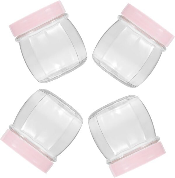 SHOWERORO 4pcs Storage Tank Food Storage Containers Labels Mason Jar Jars with Lid Cookie Clear Candy Jars Bins Canisters Jar of Sweets Boxes Cups Storage Jars Coffee Storage Container Glass